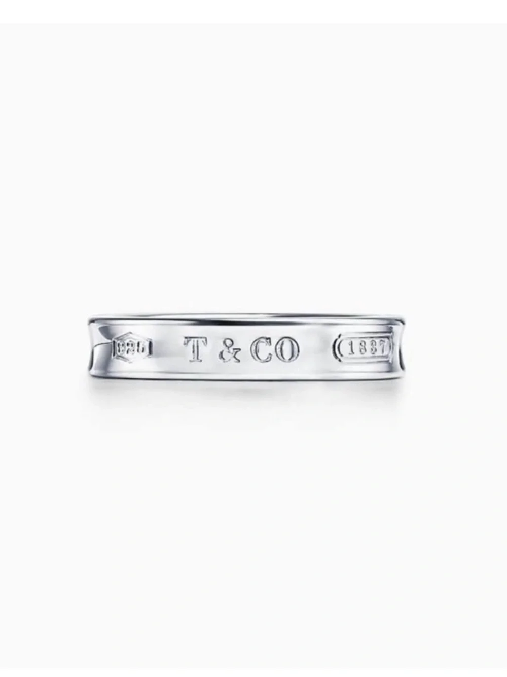 Tiffany & Co. 1837 Sterling Silver 925 Band Ring Authentic sz 4.5